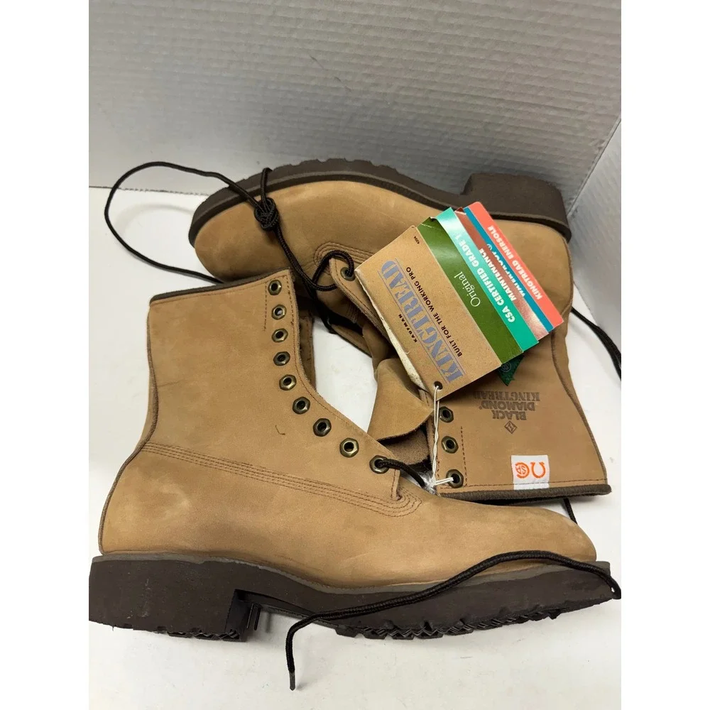 Kaufman Black Diamond Kingtread Work Boots Tan Leather Waterproof CSA Mens 7